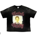 SAINT VANITY PORTRAIT VINTAGE WASH T‑SHIRT BLACK OVERSIZED GRAPHIC TEE