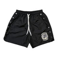 SAINT VANITY Embroidered Snap‑Side Black Nylon Shorts