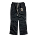 SAINT VANITY Embroidered Side‑Snap Black Nylon Pants