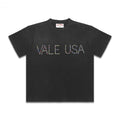 Vale Forever Rhinestone Vale Usa Vintage Black T Shirt