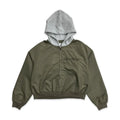 SAINT VANITY Olive Faux Hood Zip‑Up Windbreaker Jacket