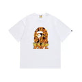 BAPE Style Flame & Logo Ape Head Short-Sleeve Tee - White