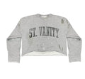 SAINT VANITY Distressed Crewneck Sweatshirt-Black Lettering