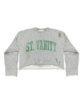 SAINT VANITY Bager Vintage Distressed Crewneck Sweatshirt - Green Lettering