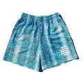Eric Emanuel Turquoise Snake Print Mesh Shorts