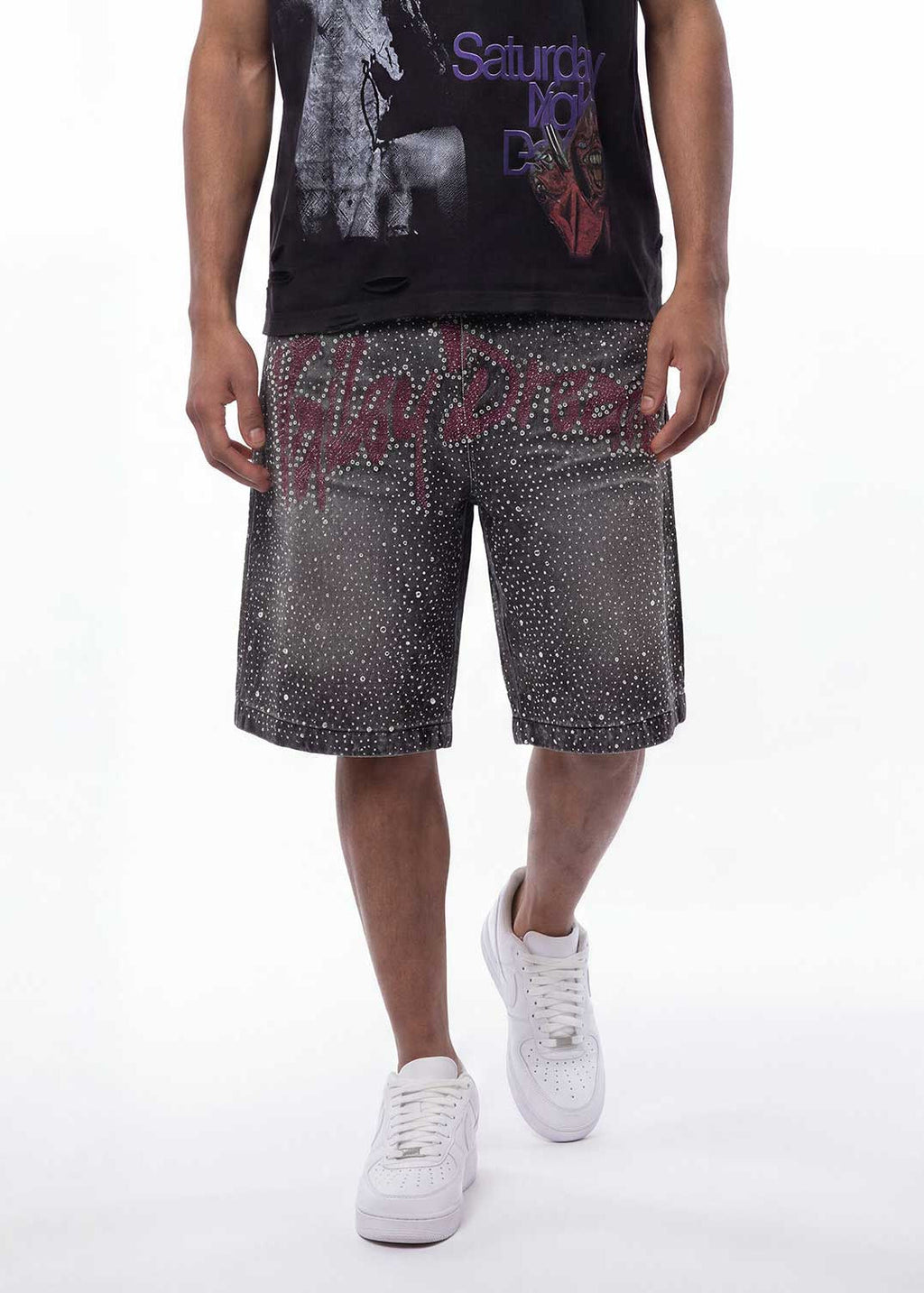Vale Forever Iced Out Jorts Black