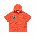 SAINT VANITY Embroidered Orange Short‑Sleeve Hooded Nylon Jacket